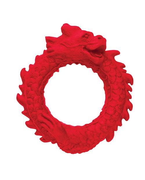 image of product,Creature Cocks Rise Of The Dragon Silicone Cock Ring - Red - SEXYEONE
