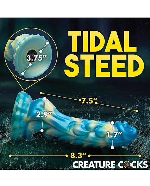 product image,Creature Cocks Sea Stallion Vibrating Dildo w/ Remote - Blue/Yellow - SEXYEONE