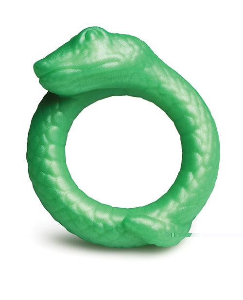 image of product,Creature Cocks Serpentine Silicone Cock Ring - Green - SEXYEONE