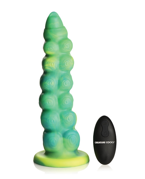 image of product,Creature Cocks Squirmer Thrusting & Vibrating Silicone Dildo w/Remote Control - Multi Color - SEXYEONE