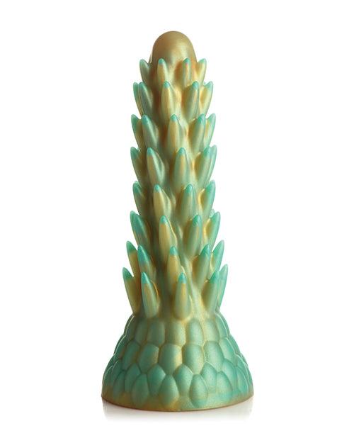 image of product,Creature Cocks Stegosaurus Spiky Reptile Silicone Dildo - Teal/gold - SEXYEONE