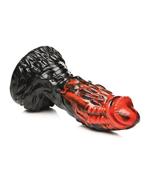 image of product,Creature Cocks Vulcan Silicone Dildo - Black/Red - SEXYEONE