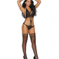 Crochet Teddy w/Stockings - Black O/S - SEXYEONE