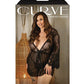 Curve Carrie Lace & Mesh Robe & Panty Black - SEXYEONE