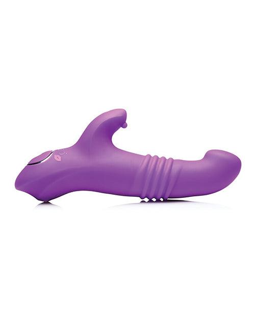 image of product,Curve Toys Gossip Blasters 7x Thrusting Silicone Rabbit Vibrator - Violet - SEXYEONE
