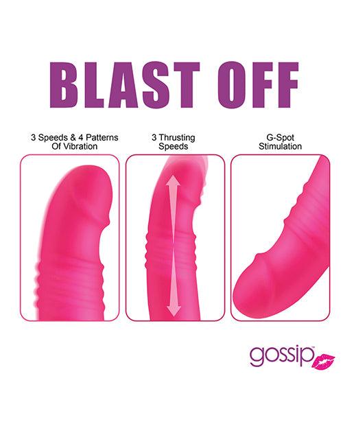 image of product,Curve Toys Gossip Blasters 7x Thrusting Silicone Vibrator - Magenta - SEXYEONE