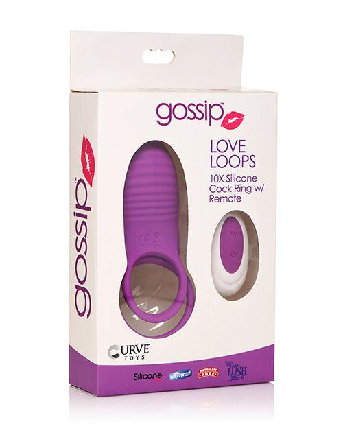 image of product,Curve Toys Gossip Love Loops 10x Silicone Cock Ring W/remote - SEXYEONE