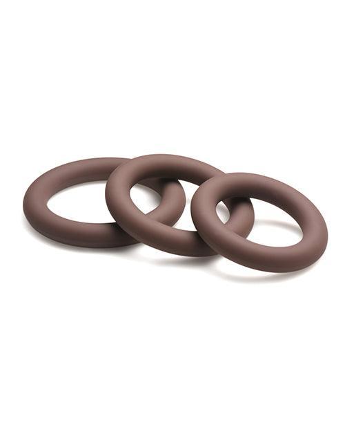 Curve Toys Jock Silicone Cock Ring Set of 3 - Dark - SEXYEONE