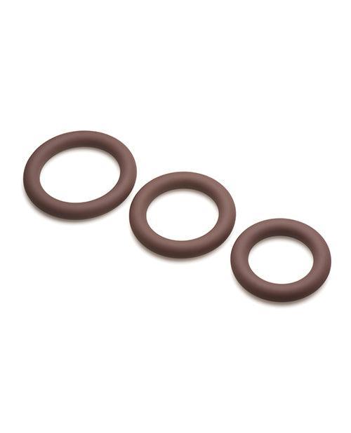 image of product,Curve Toys Jock Silicone Cock Ring Set of 3 - Dark - SEXYEONE