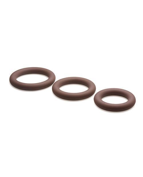 image of product,Curve Toys Jock Silicone Cock Ring Set of 3 - Dark - SEXYEONE