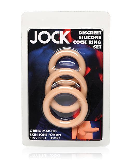 product image, Curve Toys Jock Silicone Cock Ring Set of 3 - Light - SEXYEONE