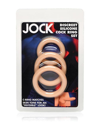 Curve Toys Jock Silicone Cock Ring Set of 3 - Light - SEXYEONE