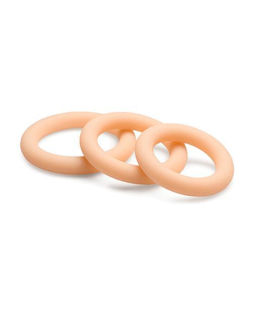 image of product,Curve Toys Jock Silicone Cock Ring Set of 3 - Light - SEXYEONE