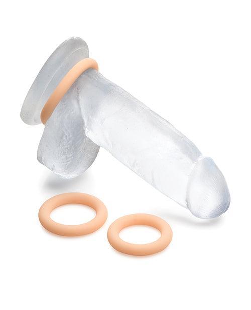 image of product,Curve Toys Jock Silicone Cock Ring Set of 3 - Light - SEXYEONE