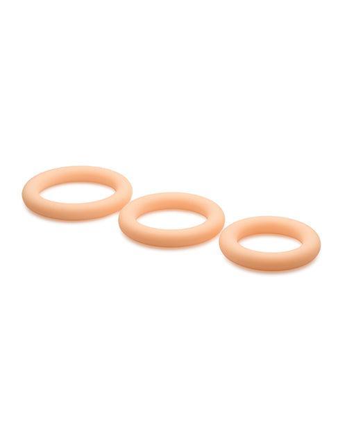 image of product,Curve Toys Jock Silicone Cock Ring Set of 3 - Light - SEXYEONE