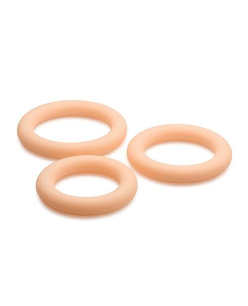 image of product,Curve Toys Jock Silicone Cock Ring Set of 3 - Light - SEXYEONE