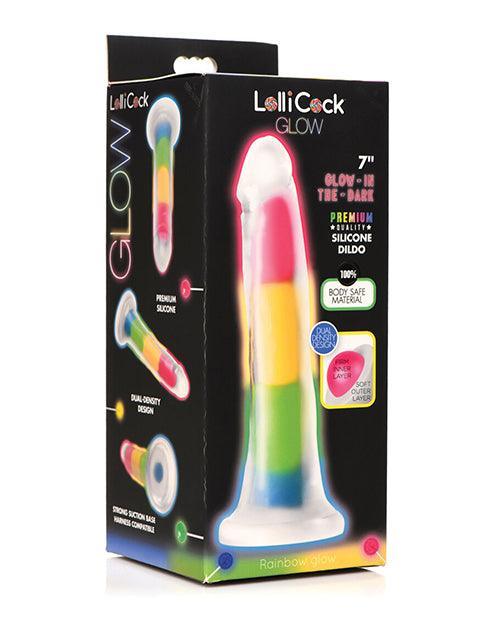 image of product,Curve Toys Lollicock 7" Glow In The Dark Silicone Dildo - SEXYEONE