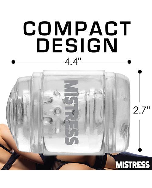 image of product,Curve Toys Mistress Double Shot Mini Masturbator Mouth & Pussy - Clear - SEXYEONE