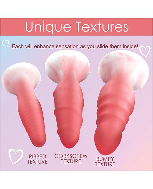 image of product,Curve Toys Simply Sweet Silicone Butt Plug Set - SEXYEONE