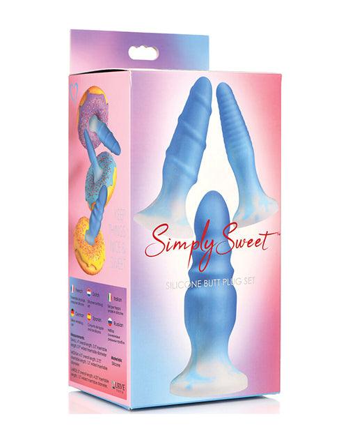 image of product,Curve Toys Simply Sweet Silicone Butt Plug Set - SEXYEONE