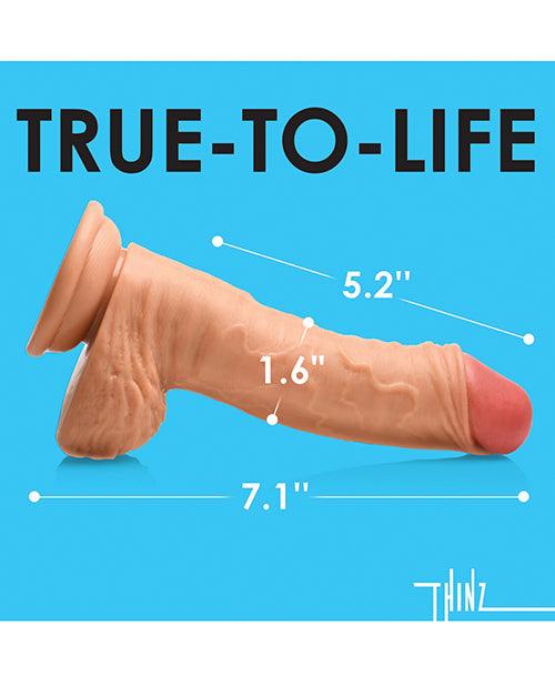 image of product,Curve Toys Thinz 7" Uncut Dildo W/balls - Light - SEXYEONE