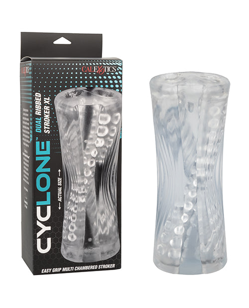 product image, Cyclone Dual Ribbed Stroker XL - Clear - SEXYEONE