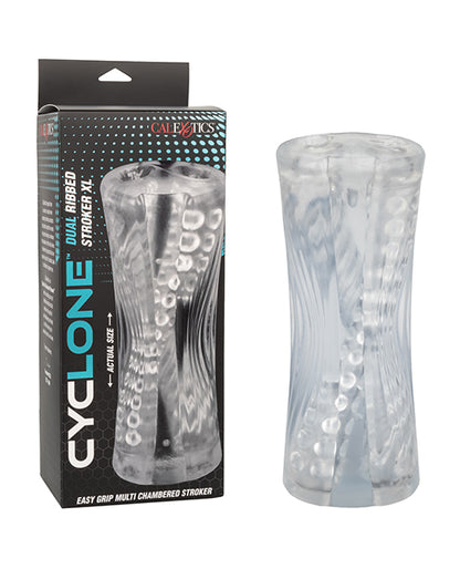 Cyclone Dual Ribbed Stroker XL - Clear - SEXYEONE