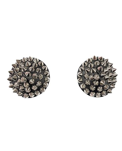 Darque Round Spiked Reusable Pasties - Black O/s - SEXYEONE