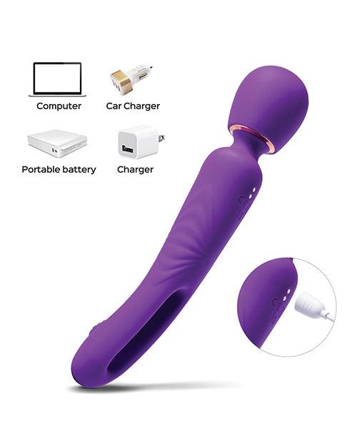 Di-orgasm Vibrating Massage Wand & G-spot Tapping Stimulator - Purple - SEXYEONE