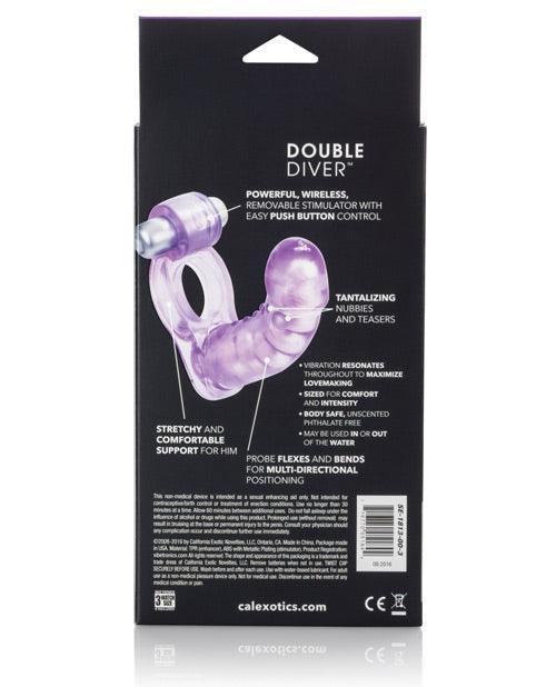 image of product,Double Diver Vibrating Enhancer w/Flexible Penetrator - Purple - SEXYEONE