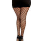 Double Knitted Fence Net Pantyhose - Black QN - SEXYEONE