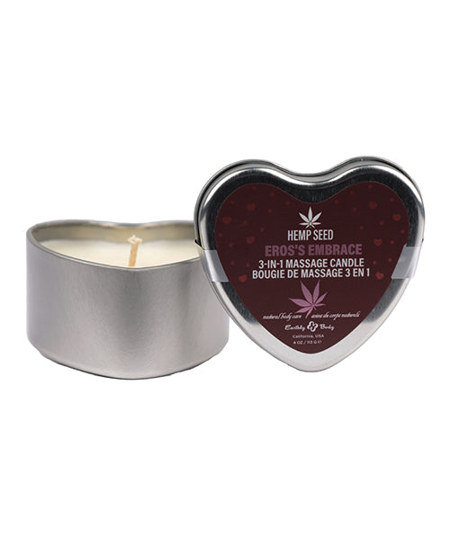 product image, Earthly Body 2024 Valentines 3 In 1 Massage Heart Candle - 4 Oz - SEXYEONE