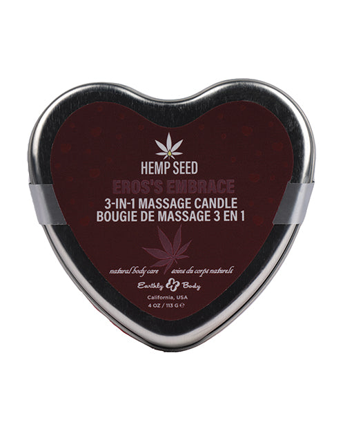 image of product,Earthly Body 2024 Valentines 3 In 1 Massage Heart Candle - 4 Oz - SEXYEONE