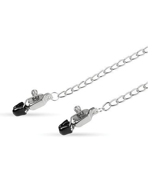 image of product,Easy Toys Big Nipple Clamps w/Chain - Silver - SEXYEONE