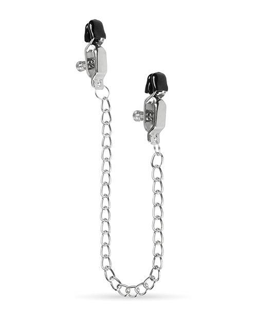 image of product,Easy Toys Big Nipple Clamps w/Chain - Silver - SEXYEONE