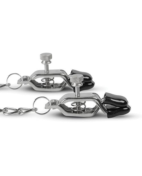 image of product,Easy Toys Big Nipple Clamps w/Chain - Silver - SEXYEONE