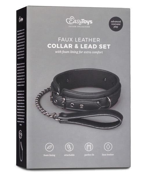 product image, Easy Toys Fetish Collar w/Leash - Black - SEXYEONE