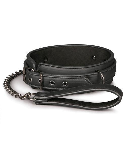 image of product,Easy Toys Fetish Collar w/Leash - Black - SEXYEONE