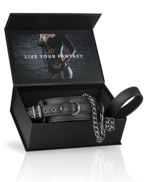 image of product,Easy Toys Fetish Collar w/Leash - Black - SEXYEONE