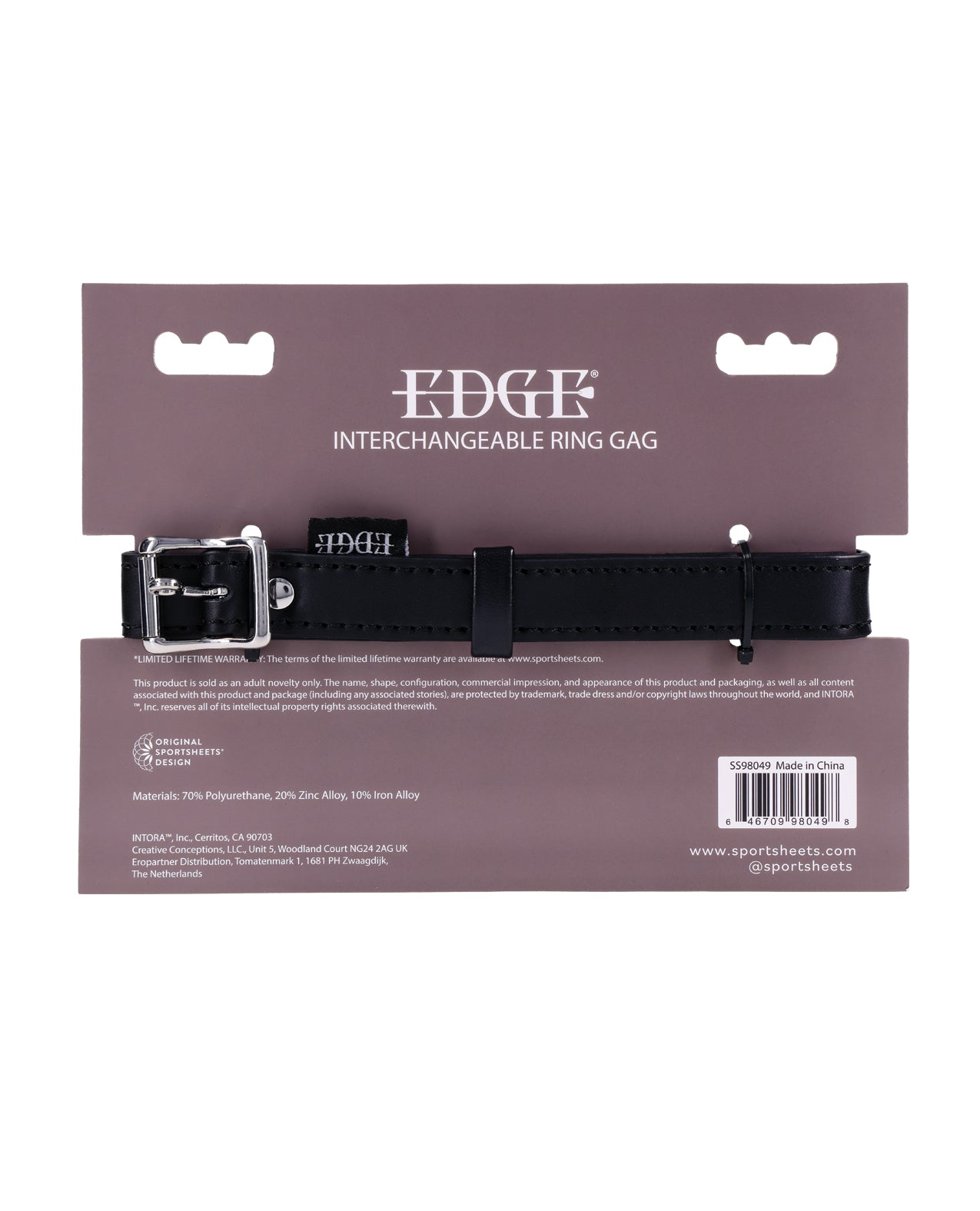 image of product,Edge Interchangeable Ring Gag - Black - SEXYEONE