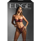 Edge Lace and Mesh Underwire Bra & Crotchless Panty w/Lace-up Detail - Wine - SEXYEONE