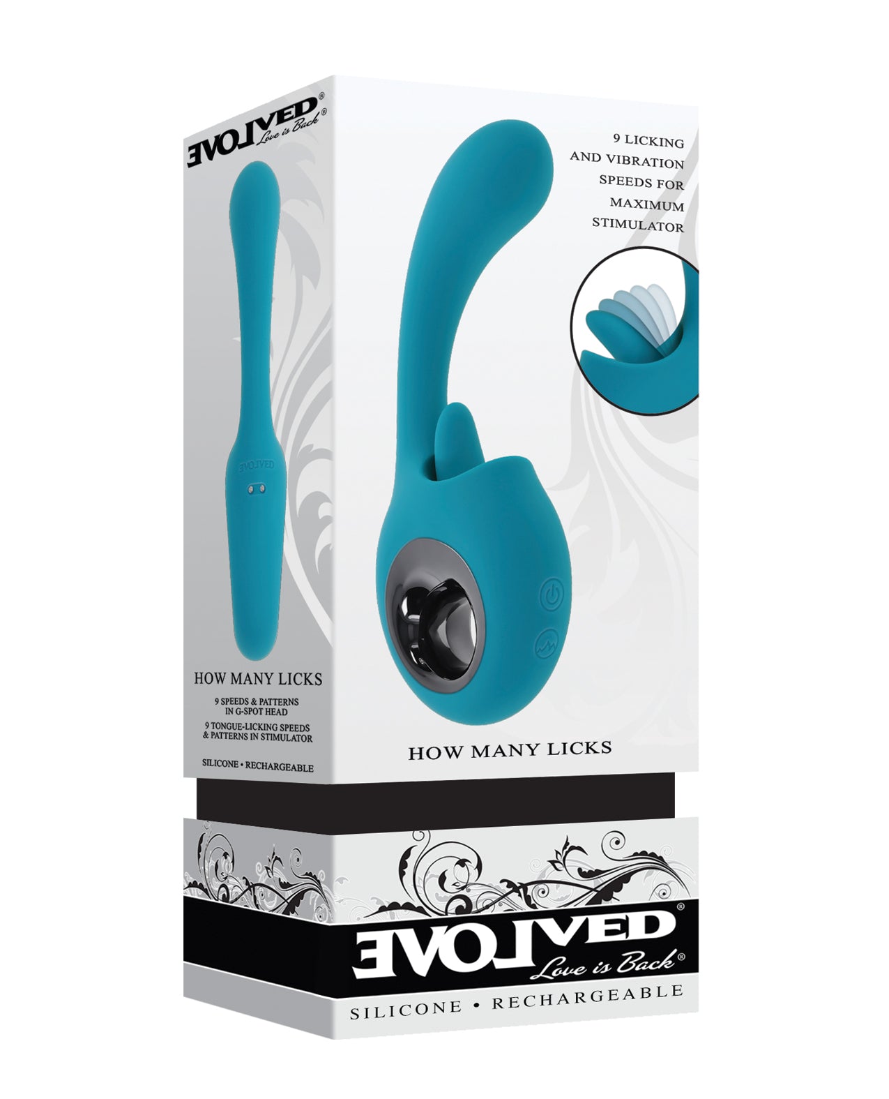 product image, Evolved How Many Licks G-Spot Vibrator - Teal - SEXYEONE