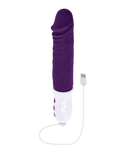 image of product,Evolved Plum Thrust Realistic Shaft Vibrator - Purple - SEXYEONE