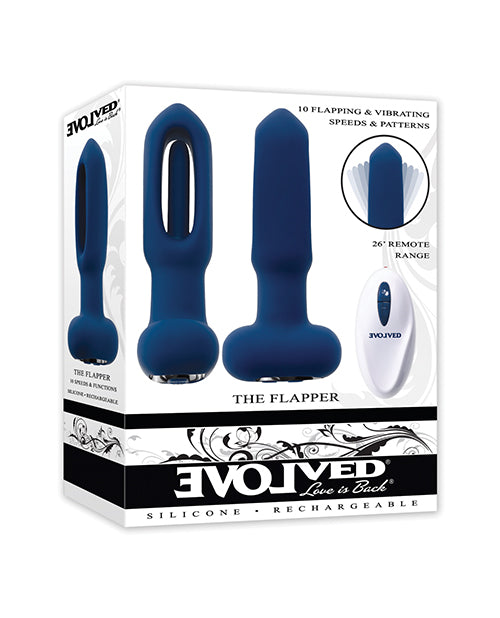 product image, Evolved The Flapper Remote Controlled Clit Tickler & Vibrator - Blue - SEXYEONE