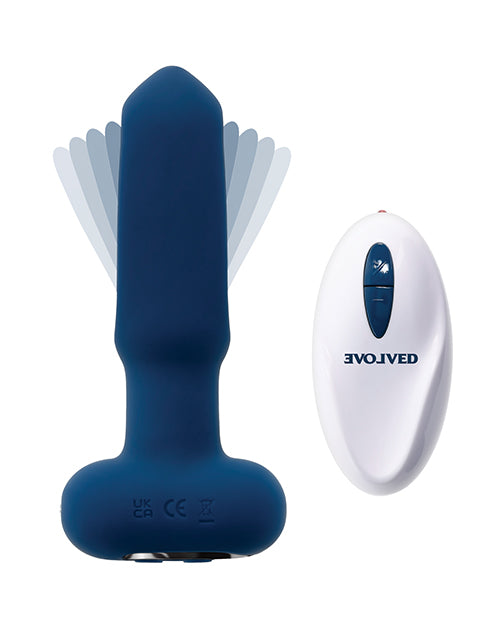 image of product,Evolved The Flapper Remote Controlled Clit Tickler & Vibrator - Blue - SEXYEONE