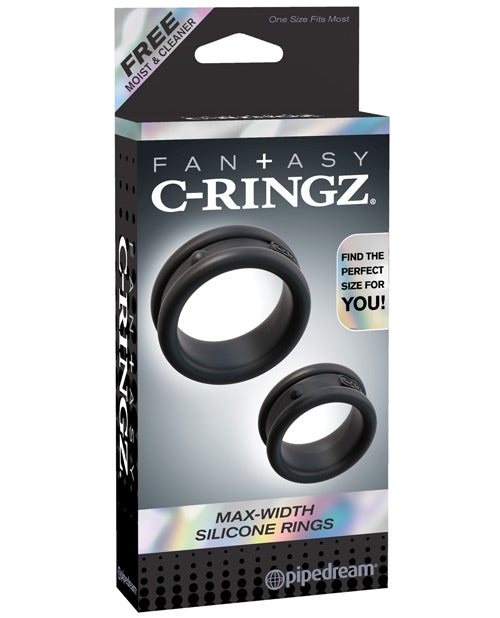 product image, Fantasy C-Ringz Max Width Silicone Rings - Black - SEXYEONE