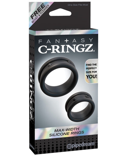 Fantasy C-Ringz Max Width Silicone Rings - Black - SEXYEONE