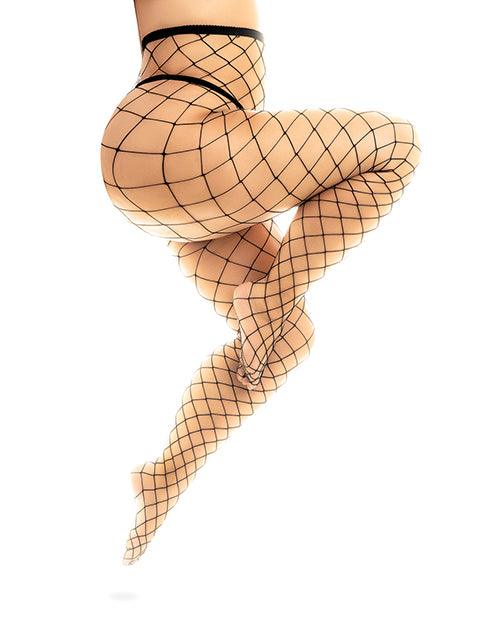 image of product,Fenced Net Pantyhose Black - SEXYEONE