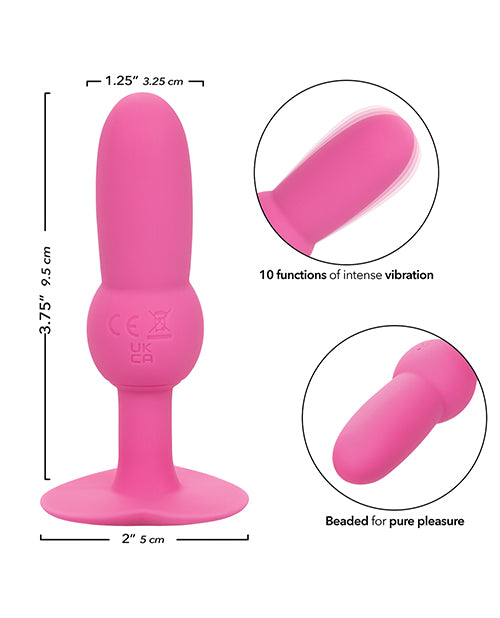 First Time Vibrating Beaded Anal Probe - Pink - SEXYEONE