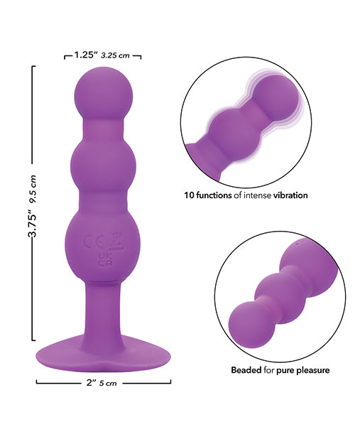 First Time Vibrating Triple Beaded Anal Probe - Purple - SEXYEONE